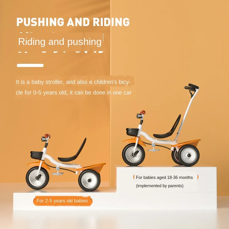 Infant Child Tricycle Kids Bike Baby Walker With Music Three Wheels 1-6 Years Old Gift For Baby Toys Balance Car Carrycot