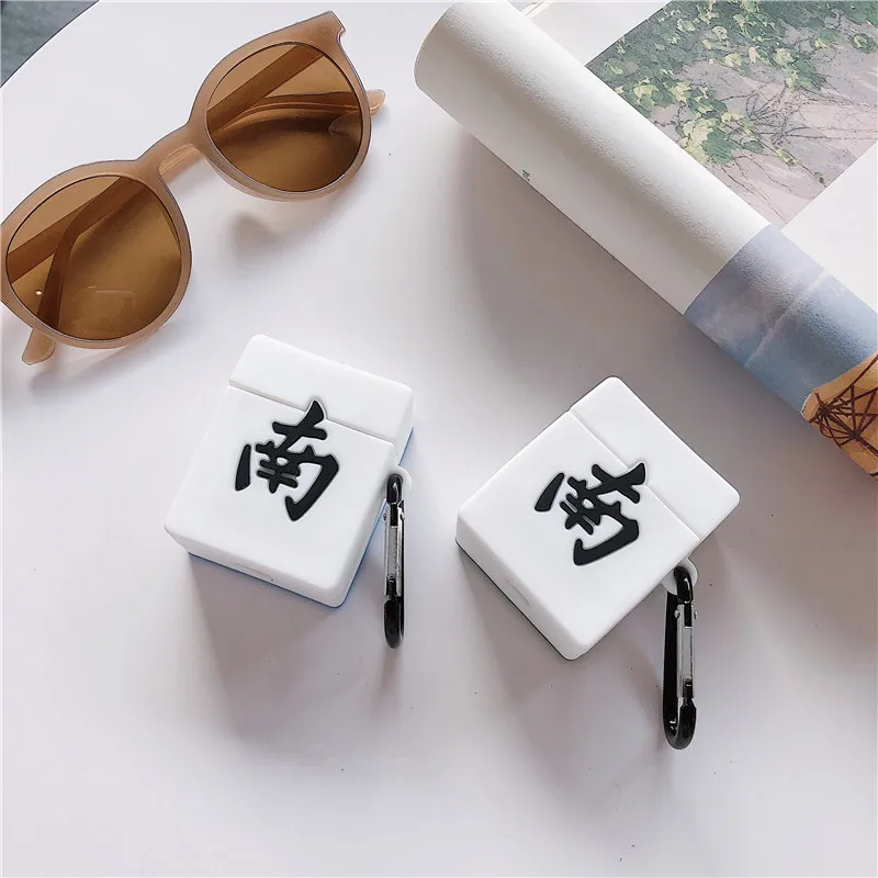 Для AirPod 2 Чехол 3D Китайский Маджонг Южный мультфильм мягкий силиконовый