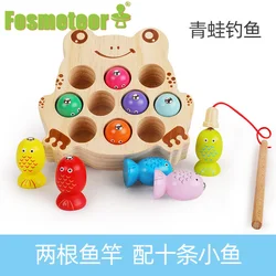 Fosmeteor – maison de pêche magnétique en bois pour enfants, blocs de construction Montessori, jouets éducatifs assortis 