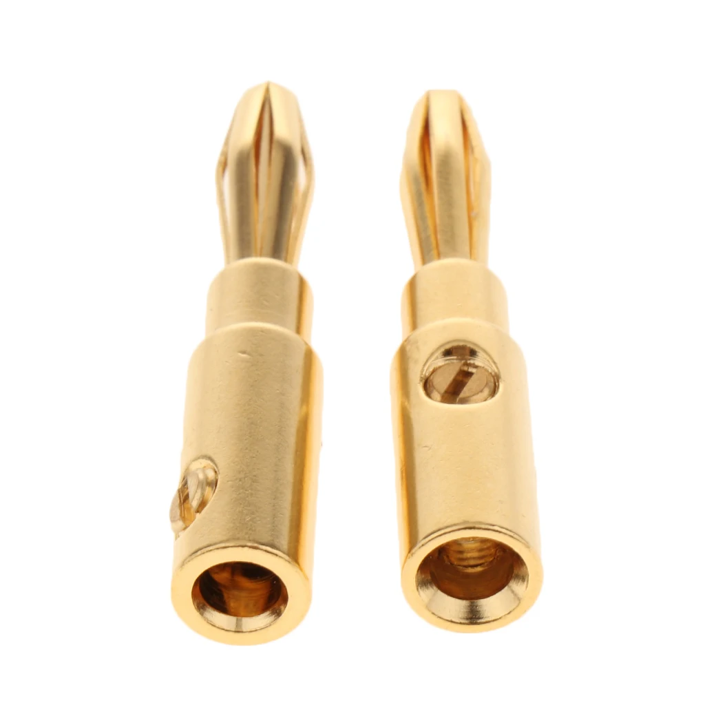 2x Banana Plugs, Speaker Wire Connectors 4mm Open Screw Jack Plugs Adapter