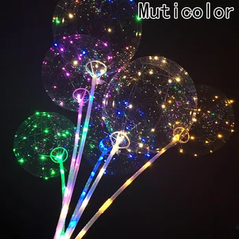 

Luminous Led Balloon Colorful Transparent Round Bubble Balloons Glow In The Dark Toys Gift
