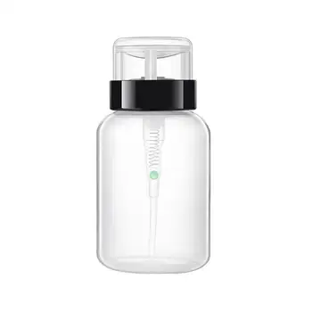 

1pcs 10g Push Down Empty Pump Dispenser For Nail Polish Remover Alcohol Clear Bottle Cleaner Bottle Make Up Refillable Container