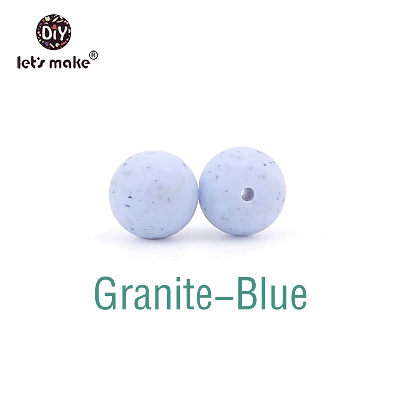 spots blue Давайте сделаем 10 шт силиконовые бусины 15 мм Силиконовые Бусины BPA Бесплатно Детские Прорезыватели Круглые Бусины Пищевой бисер «сделай сам» - Цвет: spots blue