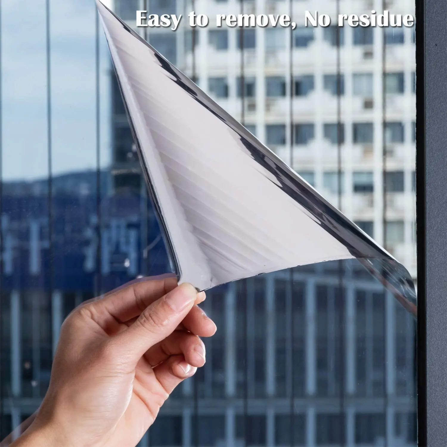 One Way Mirror Window Film Daytime Privacy Sun Blocking Reflective Self Adhesive Film Anti UV Heat Control Window Tint for Home
