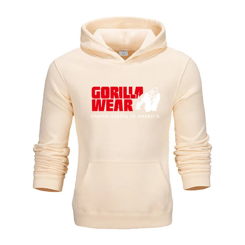 Бренд Gorilla wear, Красочные мужские хип-хоп уличные однотонные флисовые мужские толстовки, Мужская Утепленная одежда, Зимние толстовки, свободная толстовка