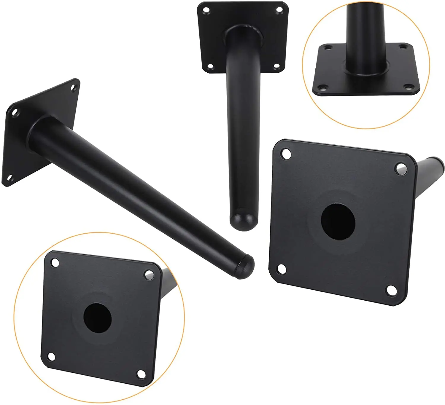 4pcs Metal Furniture legs Straight Cone And Oblique Cone Table Leg Sofa Chair Leg coffee tables Furniture fittings,15/20/25/30CM