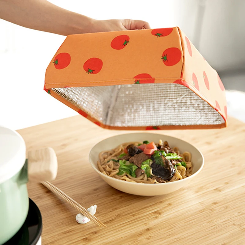 Пыленепроницаемая Крышка для стола, складная изоляционная Крышка для еды с алюминиевой фольгой, изоляционная Крышка для горячей посуды