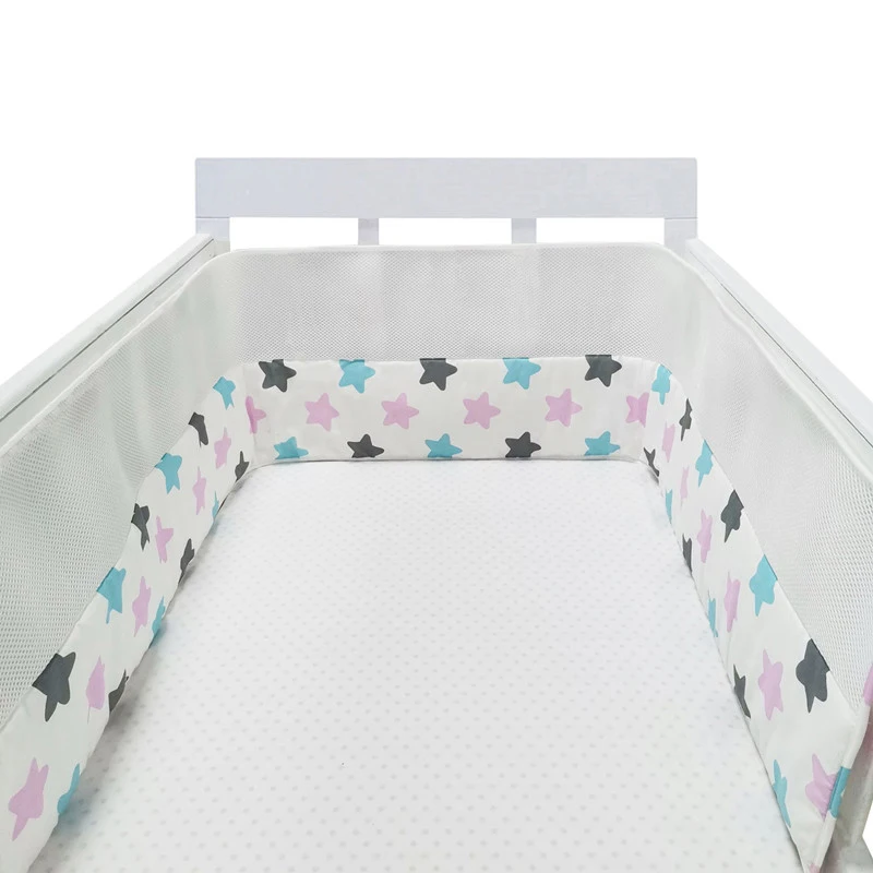 100Cotton Grey Star Baby Bumper Bedding Sets Infant Bed Bumpers