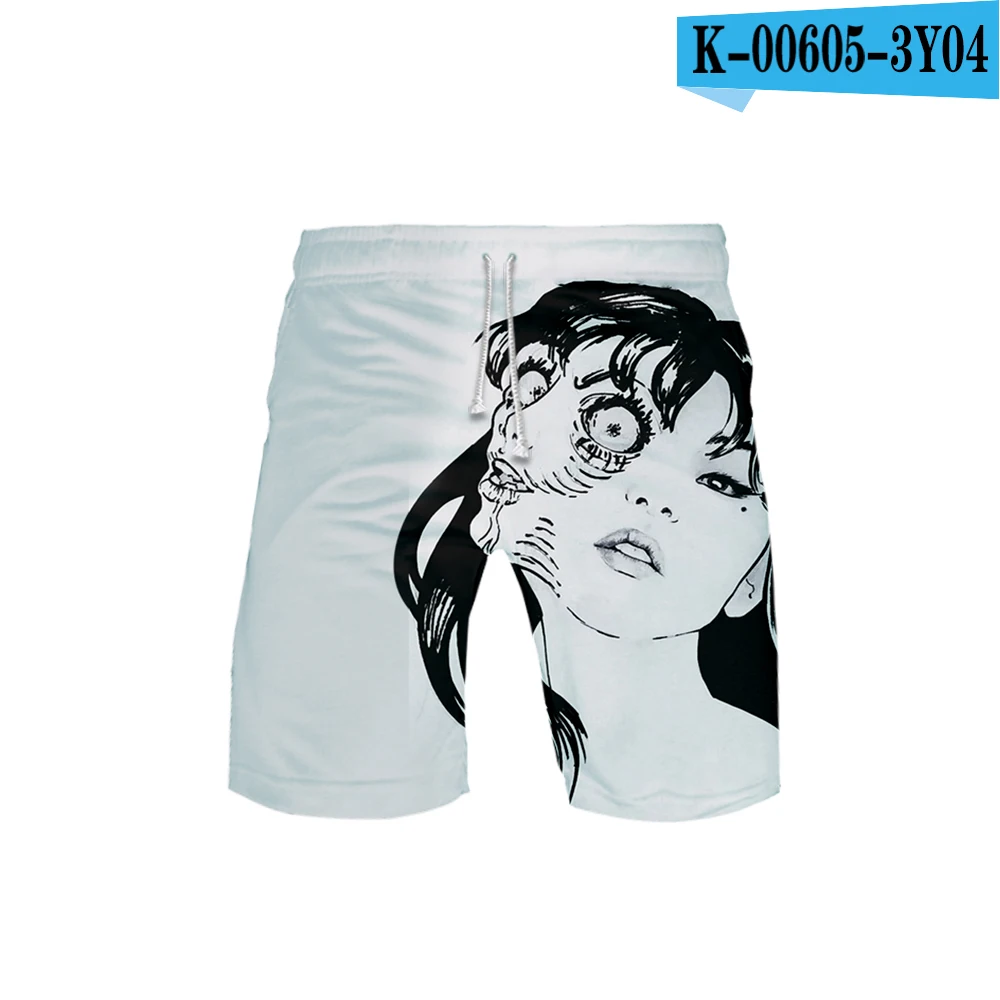 3D шорты Популярные летние аниме junji ito 3D летние пляжные шорты мужские модные шорты в стиле Харадзюку модные крутые шорты - Цвет: Небесно-голубой