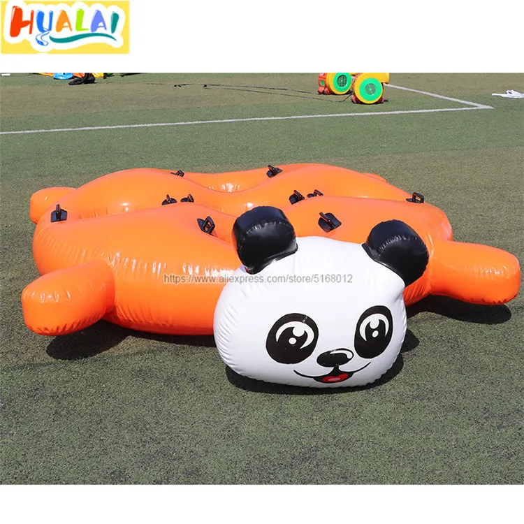 

inflatable team building hare and tortoise race sports games panda toys activities equipment for corporate school adult kids use