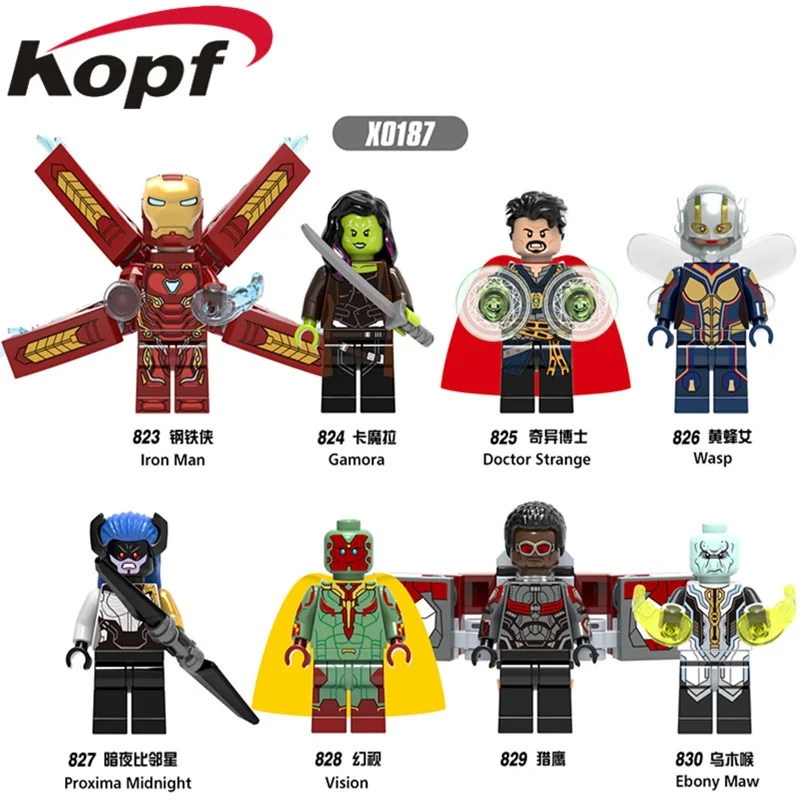 

Single Sale Infinity War Iron Man Doctor Stranger Proxima Gamora Figures Building Blocks Bricks Toys For Kids X0187