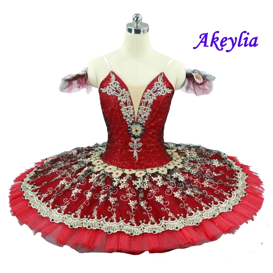 Black Red tutu professional Don Quixote variation ballet tutu pancake Swan lake variation ballet costume Ballerina ballet Dress