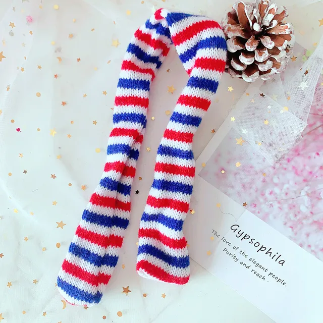 Xmas Mini Scarf Hat Decor Doll Clothes Accessory Miniature Christmas Party Ornament For 20cm Russian Handmade Doll Idol Doll 8