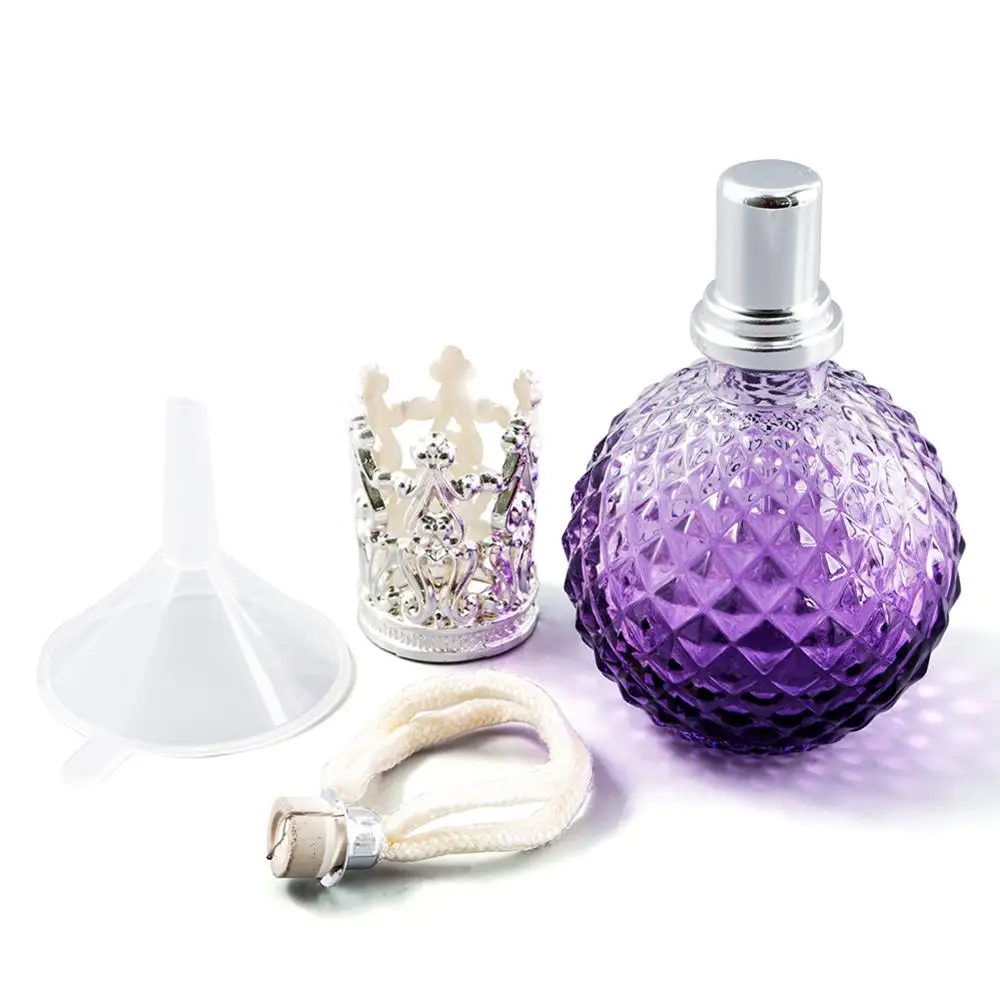 100ml Purple Pineapple / Twill Glass Fragrance Essential Oil Diffuser Lamp Perfume Bottle Kit ganriland night light bulbs dimmable e12 e14 base t22g 1w amber glass vintage led filament 2200k mini decorative salt lamp bulb