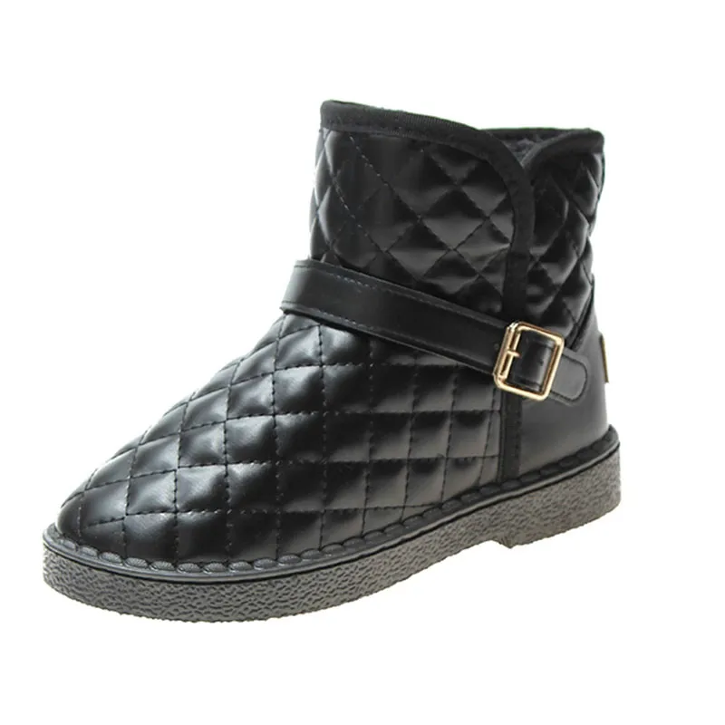 Зимние сапоги г. Женские зимние ботильоны корейская мода размера плюс, Нескользящие ботинки на плоской подошве, сохраняющие тепло женская обувь Botas mujer