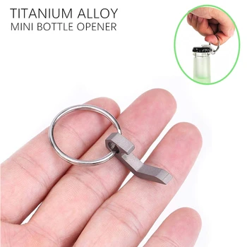 

Titanium Alloy Mini Bottle Opener Keychain Tools and EDC Key Ring Outdoor Camping Equipment Hanging Buckle Bottle Opener