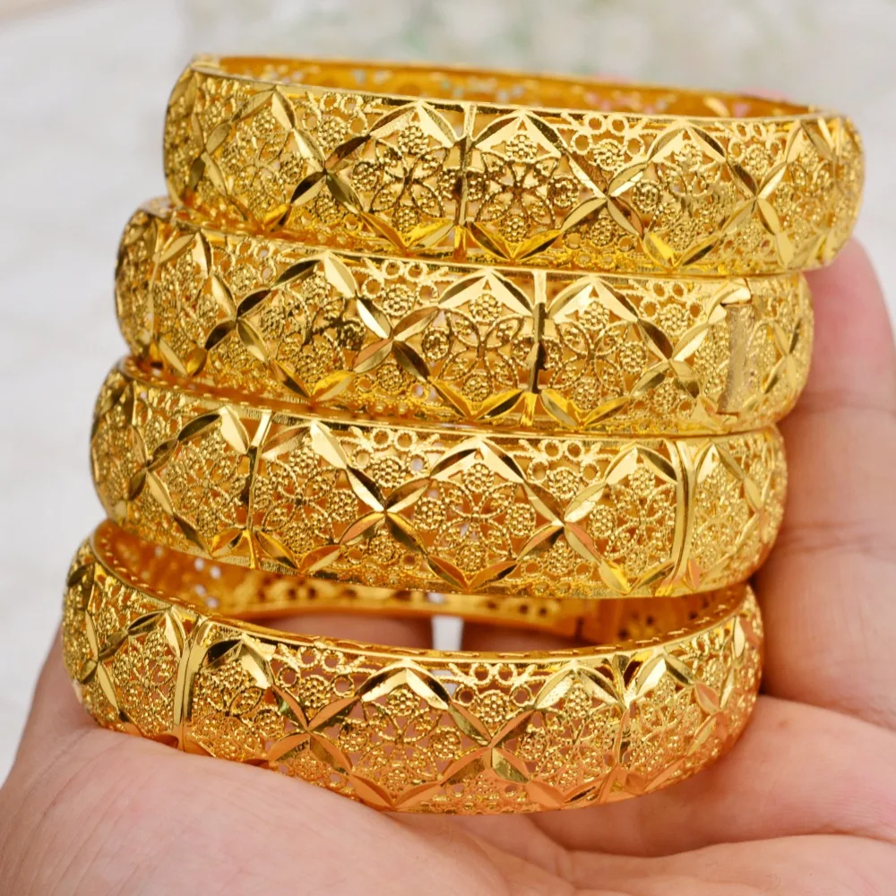 WANDO New Fashion lady Luxury Gold Color Jewelry Bangles Ethiopian African Women Dubai Bracelet Party wedding Gifts