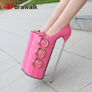 

30cm Thin Steel Heel Extreme High Heels Platforms Web Celebrity Pole Dance Stripper Sexy Women Pumps Fetish SM Party Nightclub