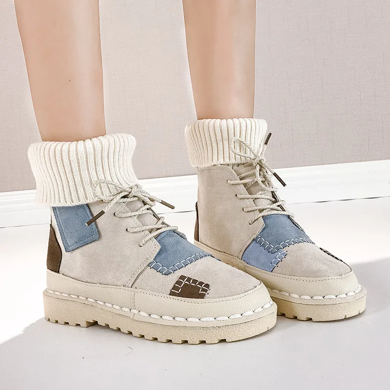 Martin boots fashion knitted cuffed 