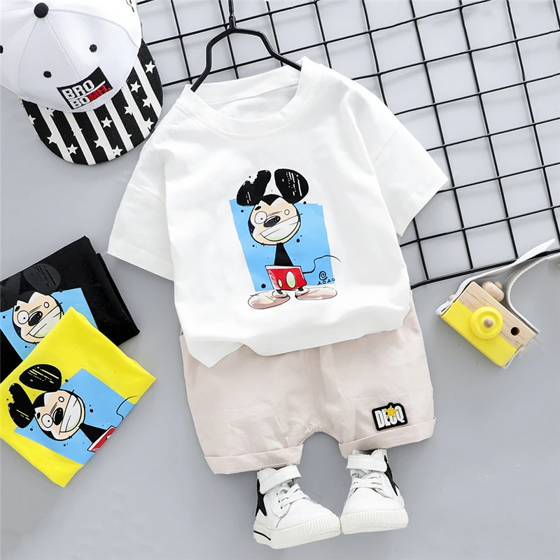 HYLKIDHUOSE 2020 Summer Baby Boys Girls Clothing Sets Short Sleeve T Shirt Shorts Toddler Infant Clothes Children Kids | Детская одежда