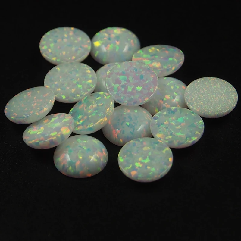 Lab Created White Opal Beads 6mm opal cabochon stone for ring