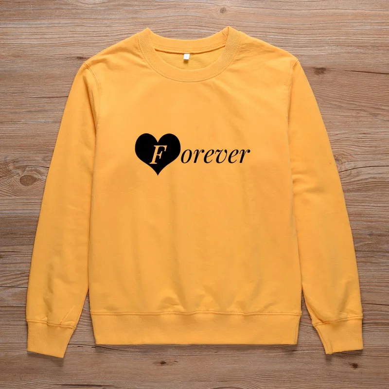 Yellow-Forever ONSEME Best Frieds Forever Print Harajuku Толстовка для женщин 80s 90s свитшот в стиле грандж лучшие друзья соответствующие BFF Friend Топы S-31 - Цвет: Yellow-Forever
