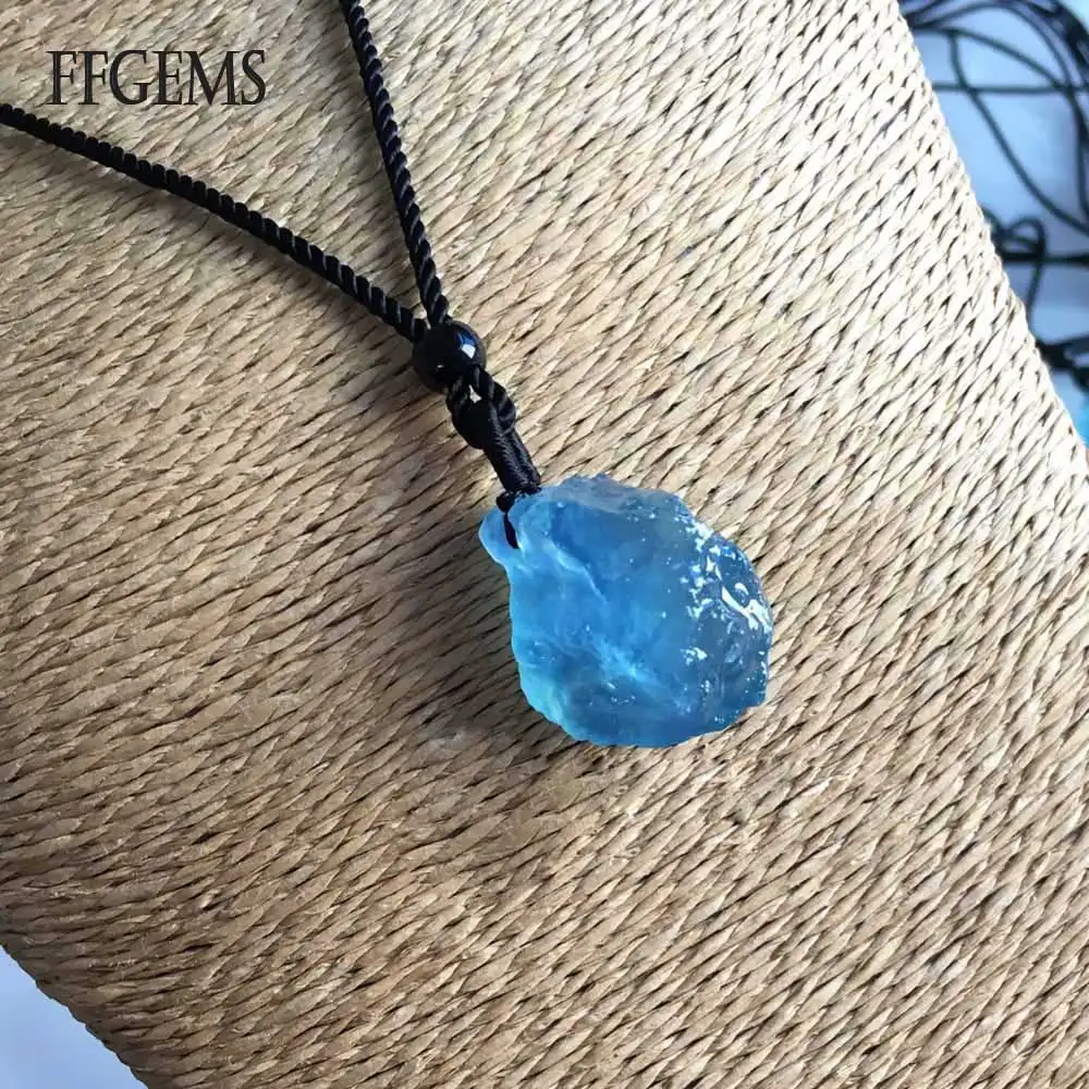 FFGEMS Натуральный аквамарин необработанный камень сертификат синий сапфир