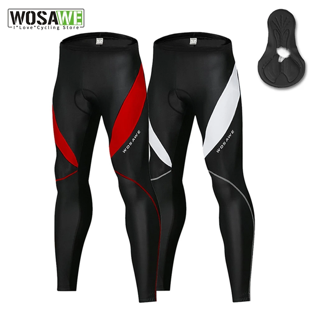 Legging Cycling-Trouser-Shorts Bicycle Winter MTB WOSAWE Men Pants Padded Gel-Pad Road-Bike