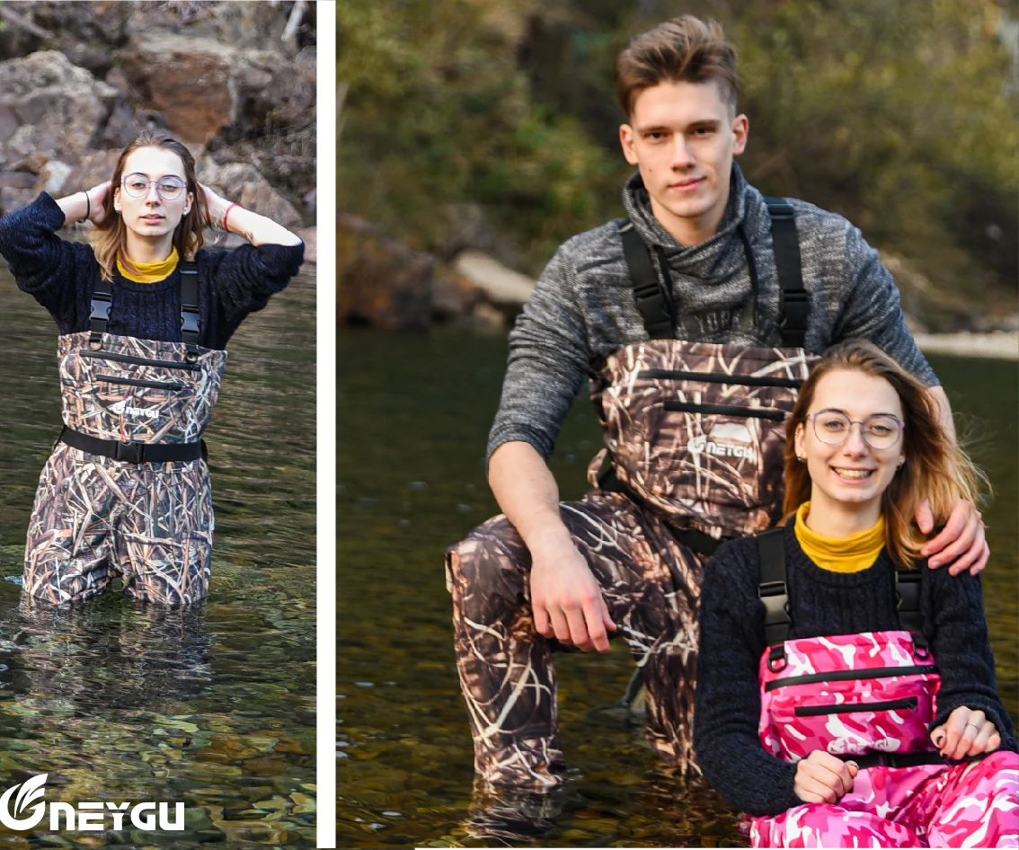 NEYGU Breathable Chest Wader and Felt Sole Non Slip Wading Boots