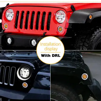 

DC12V LED Turn Signal Side Marker Fender Lights Smoked Lens For Jeep Wrangler