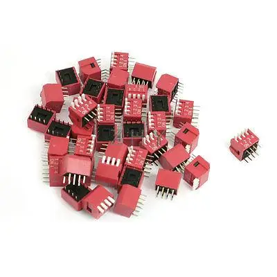 

40 Pcs 2.54mm Pitch 4 Position Slide Type DIP Switches