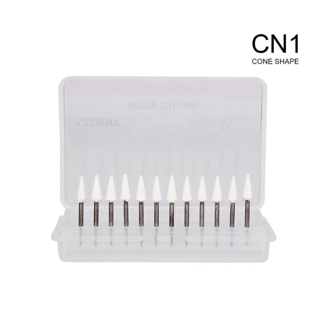 Dental Cone White Stone Polishing FG Burs FL2 Flame Abrasion Point Bur Fit High Speed Handpiece 1.6mm Dentist Tools