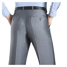 Pantalones de traje fino para hombre, pantalones formales de seda sólida para oficina, talla 29 56, para verano y otoño, novedad de 2022