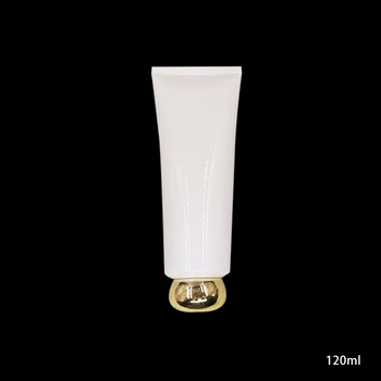 

120ml White Soft Tube Squeeze Tube Cosmetic With Silver/White/Gold Bead Lid