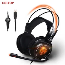 Unitop somic g941 cancelamento de ruído ativo 7.1 som surround virtual usb jogos headphoens música fone de ouvido com microfone para computador portátil