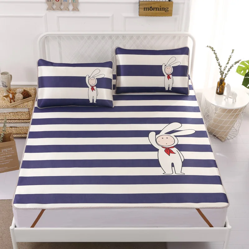 

Hot Sales Three-piece Jacquard Summer Sleeping Mat Kit Folding Bed Mat Cool Comfortable And Cool For Adults Children Tulip