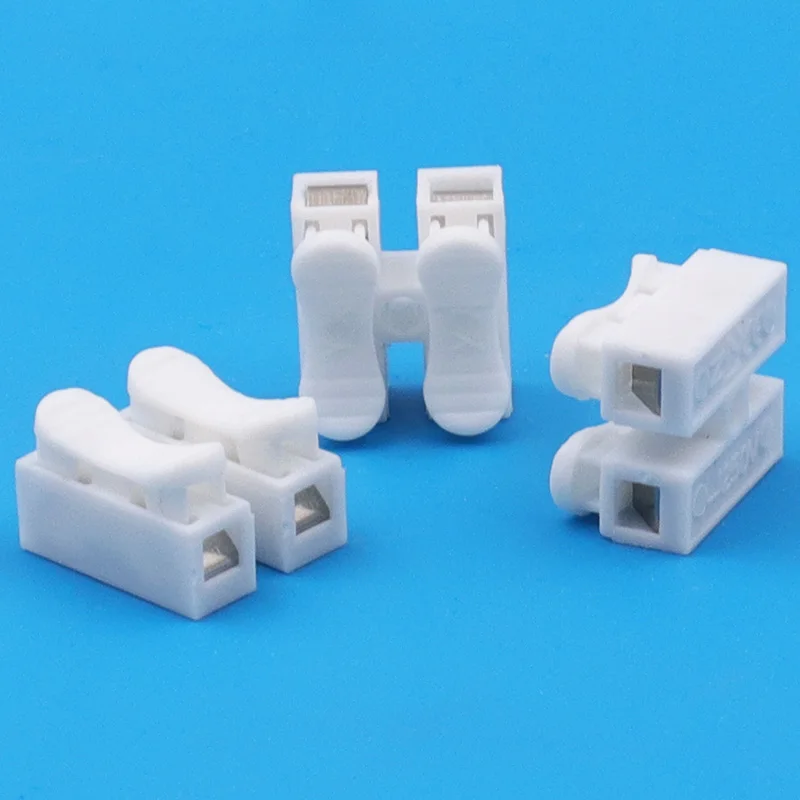 20pcs Lot Terminal Block 10A 220V High Pressure Resistant 2 Pin Push Quick Wire Cable Connector White Wiring Terminal