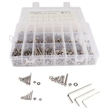 

1080PCS Stainless Steel M2 M3 M4 Screw Bolts & Nuts And Washer Set Hex Head Cap