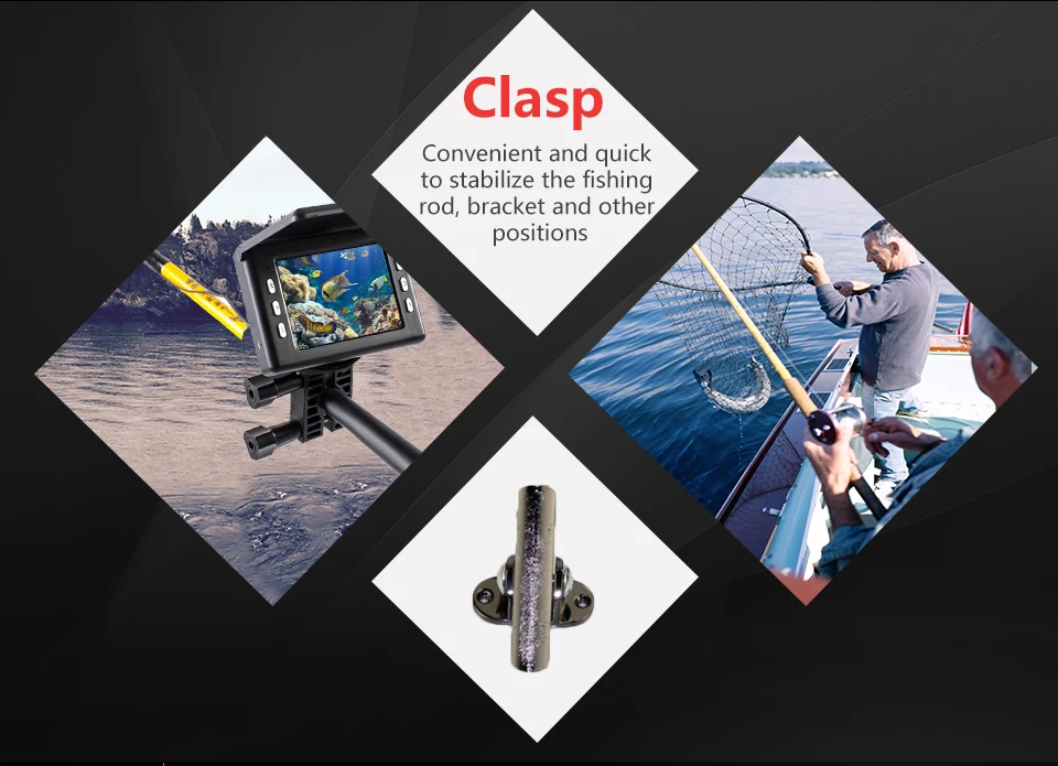 Erchang 1000TVL 4,3 дюйма 15 м кабель рыболокатор подводная рыболовная камера 8 шт. белый светодиодный светильник камера для подледной рыбалки видео запись