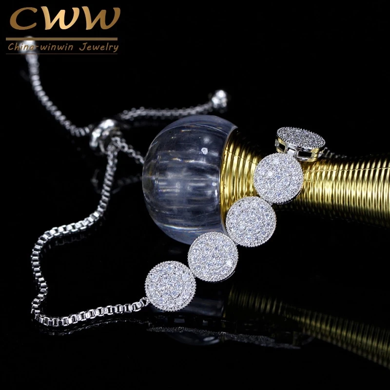 CWWZircons стильный очаровательный браслет из циркона регулируемые браслеты-цепочки