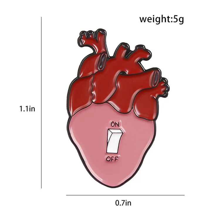 В форме сердца кнопка значки женская одежда металлическая брошь эмаль броши сплав значок 1 шт