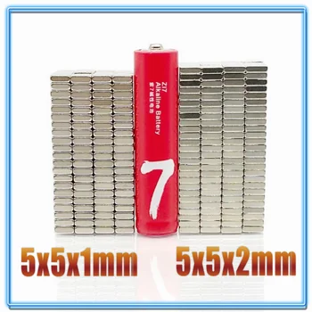 

20-200pcs/lot magnet 5x5x1 5x5x2 N35 Strong Square NdFeB Rare Earth Magnet 5*5*1 5*5*2 Neodymium Magnets 5*5*1 5x5x1.5