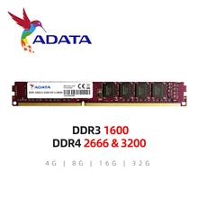 ADATA-módulo de Memoria Ram DDR3 DDR4, 4GB, 8GB, 16GB, 32GB, 1600, 2666, 3200 MHz, para ordenador de escritorio, 240pin
