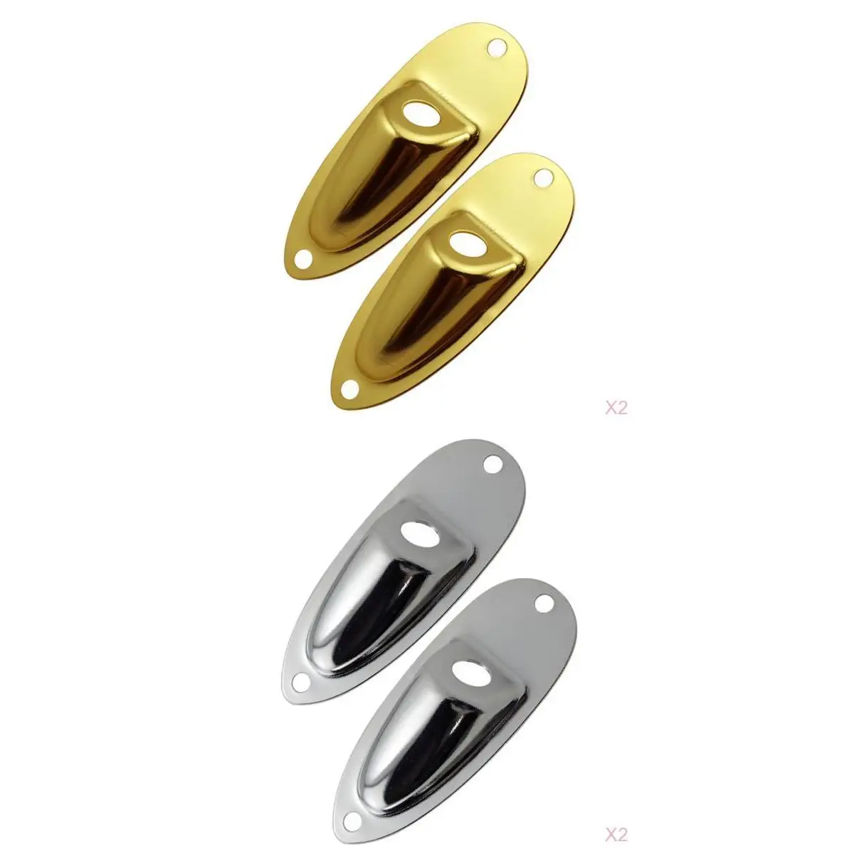 8PCS Electric Bass Guitar Output Jack Socket Plate 4 Screws for SQ Electric Guitar | Golden + Silver