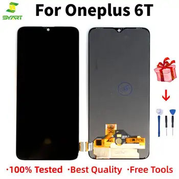 

100% Tested AMOLED For OnePlus 6T LCD Touch Screen Digitizer Assembly For Oneplus6T Display with Frame Replacement 1+6T 6.41"