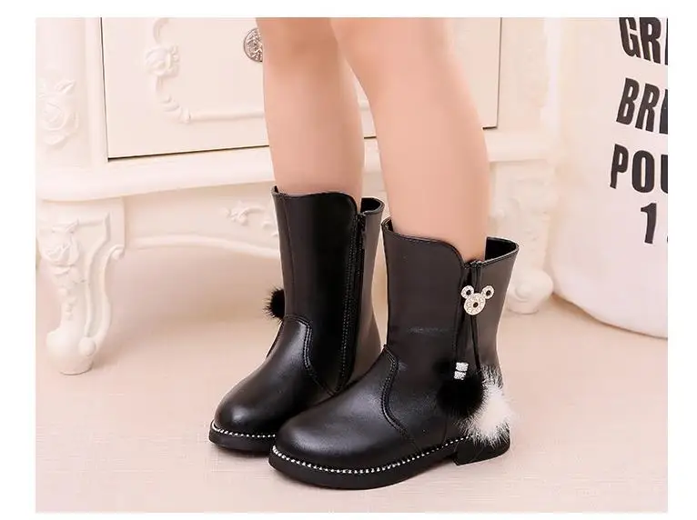 Children Kid Shoes Boots Witner Wram Cute Cartoon Shoes Kids Baby Girls Ankle Sport Zip Boots Children Bootie Winter Shoes