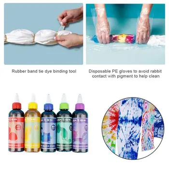

1/5/8DIY Clothing Tie Dye Kit Colorful Decorating Pigment Craft Textile Non Spiral Toxic Permanent Accessories Paints Art F Q9H7