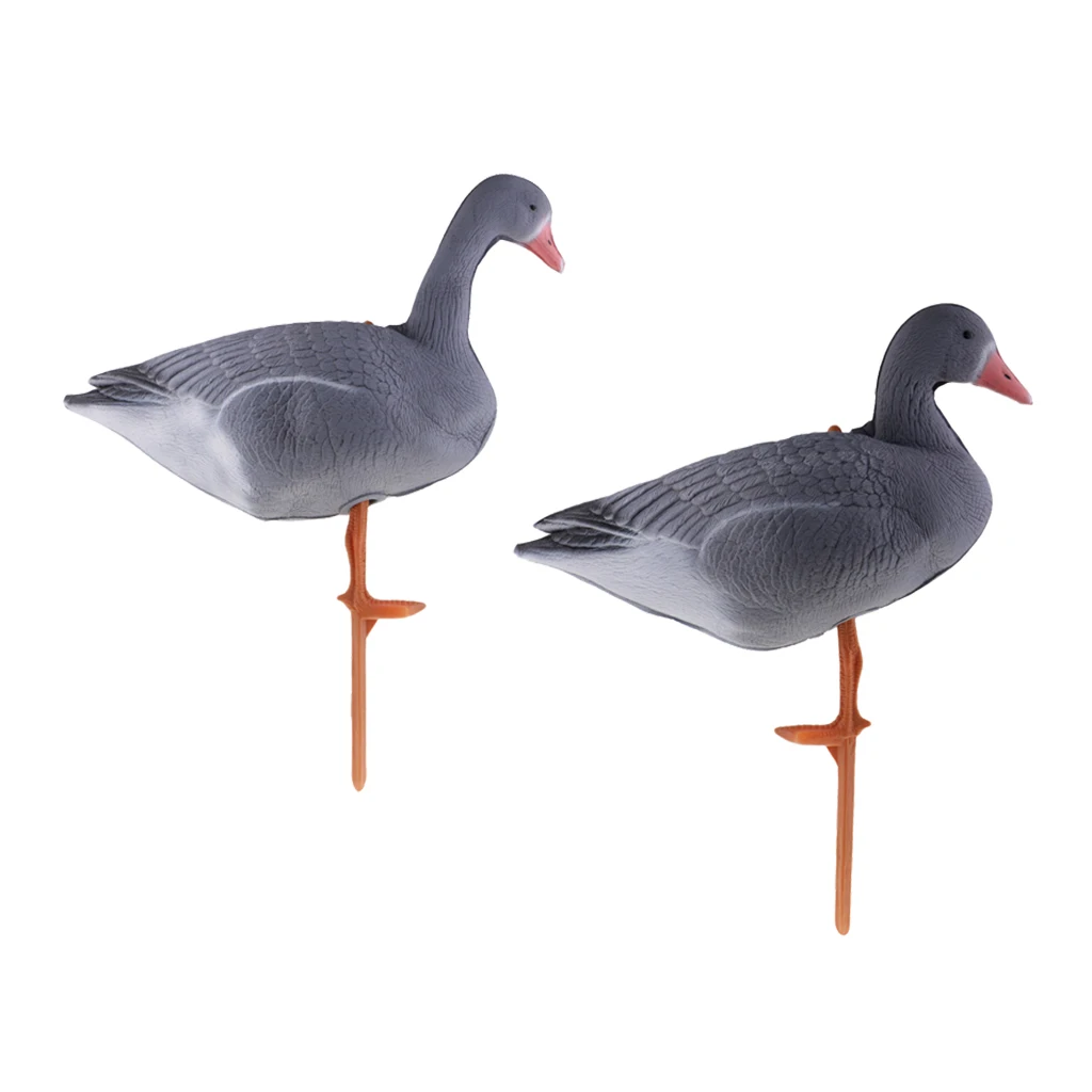 2pcs/pack 3D Lifelike Russian Goose Hunting Decoys 2 Types - Resting, Standing