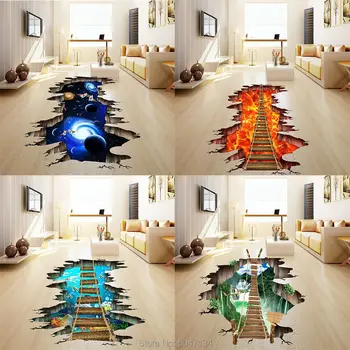 

Large 3D Cosmic Space Wall Sticker Galaxy Star Bridge Home Decoration for Kids Room Floor Living Room Wall Decals Home Decor