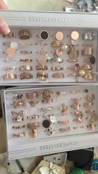 

freeshipping newThe wedding party womens Stainless steel ring 36pcs/box mxi styes mix size